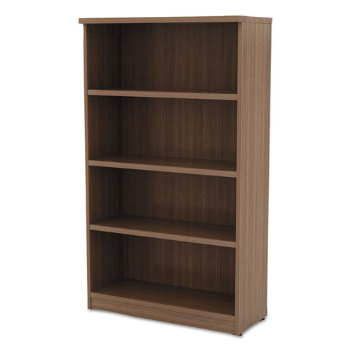 Alera® wholesale. Alera Valencia Series Bookcase, Four-shelf, 31 3-4w X 14d X 54 7-8h, Modern Walnut. HSD Wholesale: Janitorial Supplies, Breakroom Supplies, Office Supplies.