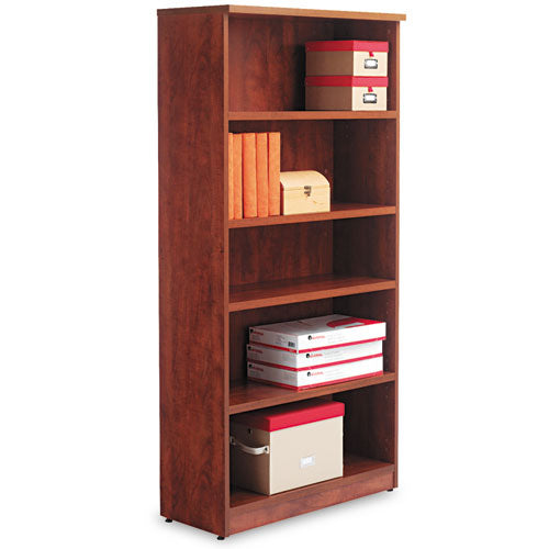 Alera® wholesale. Alera Valencia Series Bookcase, Five-shelf, 31 3-4w X 14d X 64 3-4h, Medium Cherry. HSD Wholesale: Janitorial Supplies, Breakroom Supplies, Office Supplies.