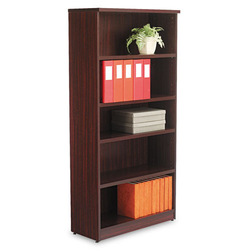 Alera® wholesale. Alera Valencia Series Bookcase, Five-shelf, 31 3-4w X 14d X 64 3-4h, Mahogany. HSD Wholesale: Janitorial Supplies, Breakroom Supplies, Office Supplies.