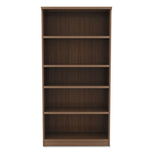 Alera® wholesale. Alera Valencia Series Bookcase, Five-shelf, 31 3-4w X 14d X 64 3-4h, Modern Walnut. HSD Wholesale: Janitorial Supplies, Breakroom Supplies, Office Supplies.