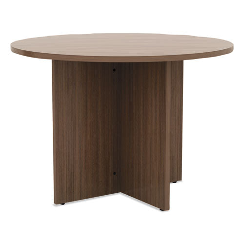 Alera® wholesale. Alera Valencia Round Conference Table W-legs, 29 1-2h X 42 Dia., Modern Walnut. HSD Wholesale: Janitorial Supplies, Breakroom Supplies, Office Supplies.