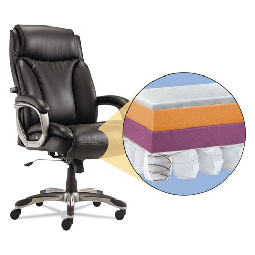Alera® wholesale. Alera Veon Series Executive High-back Bonded Leather Chair, Supports Up To 275 Lbs, Black Seat-black Back, Graphite Base. HSD Wholesale: Janitorial Supplies, Breakroom Supplies, Office Supplies.