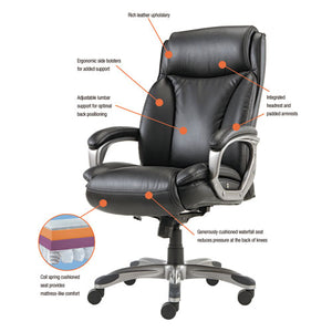 Alera® wholesale. Alera Veon Series Executive High-back Bonded Leather Chair, Supports Up To 275 Lbs, Black Seat-black Back, Graphite Base. HSD Wholesale: Janitorial Supplies, Breakroom Supplies, Office Supplies.