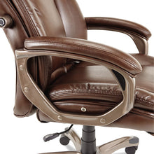 Load image into Gallery viewer, Alera® wholesale. Alera Veon Series Executive High-back Bonded Leather Chair, Supports Up To 275 Lbs., Brown Seat-brown Back, Bronze Base. HSD Wholesale: Janitorial Supplies, Breakroom Supplies, Office Supplies.