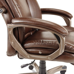 Alera® wholesale. Alera Veon Series Executive High-back Bonded Leather Chair, Supports Up To 275 Lbs., Brown Seat-brown Back, Bronze Base. HSD Wholesale: Janitorial Supplies, Breakroom Supplies, Office Supplies.