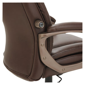 Alera® wholesale. Alera Veon Series Executive High-back Bonded Leather Chair, Supports Up To 275 Lbs., Brown Seat-brown Back, Bronze Base. HSD Wholesale: Janitorial Supplies, Breakroom Supplies, Office Supplies.