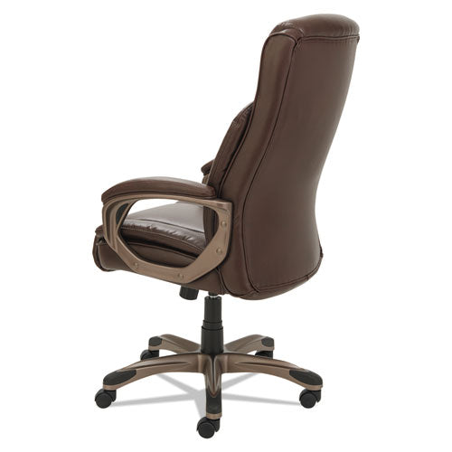 Alera® wholesale. Alera Veon Series Executive High-back Bonded Leather Chair, Supports Up To 275 Lbs., Brown Seat-brown Back, Bronze Base. HSD Wholesale: Janitorial Supplies, Breakroom Supplies, Office Supplies.