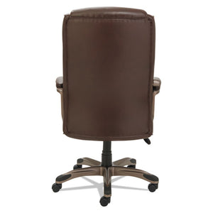 Alera® wholesale. Alera Veon Series Executive High-back Bonded Leather Chair, Supports Up To 275 Lbs., Brown Seat-brown Back, Bronze Base. HSD Wholesale: Janitorial Supplies, Breakroom Supplies, Office Supplies.