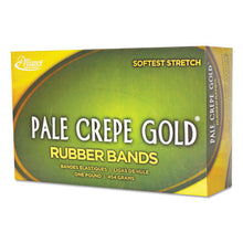 Load image into Gallery viewer, Alliance® wholesale. Pale Crepe Gold Rubber Bands, Size 32, 0.04&quot; Gauge, Crepe, 1 Lb Box, 1,100-box. HSD Wholesale: Janitorial Supplies, Breakroom Supplies, Office Supplies.