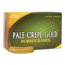 Load image into Gallery viewer, Alliance® wholesale. Pale Crepe Gold Rubber Bands, Size 33, 0.04&quot; Gauge, Crepe, 1 Lb Box, 970-box. HSD Wholesale: Janitorial Supplies, Breakroom Supplies, Office Supplies.