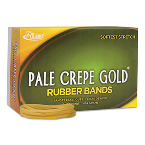 Alliance® wholesale. Pale Crepe Gold Rubber Bands, Size 33, 0.04" Gauge, Crepe, 1 Lb Box, 970-box. HSD Wholesale: Janitorial Supplies, Breakroom Supplies, Office Supplies.