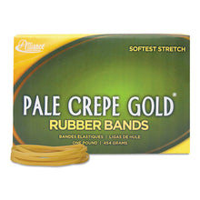 Load image into Gallery viewer, Alliance® wholesale. Pale Crepe Gold Rubber Bands, Size 33, 0.04&quot; Gauge, Crepe, 1 Lb Box, 970-box. HSD Wholesale: Janitorial Supplies, Breakroom Supplies, Office Supplies.