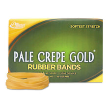 Load image into Gallery viewer, Alliance® wholesale. Pale Crepe Gold Rubber Bands, Size 64, 0.04&quot; Gauge, Crepe, 1 Lb Box, 490-box. HSD Wholesale: Janitorial Supplies, Breakroom Supplies, Office Supplies.