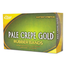 Load image into Gallery viewer, Alliance® wholesale. Pale Crepe Gold Rubber Bands, Size 64, 0.04&quot; Gauge, Crepe, 1 Lb Box, 490-box. HSD Wholesale: Janitorial Supplies, Breakroom Supplies, Office Supplies.