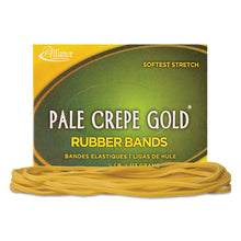 Load image into Gallery viewer, Alliance® wholesale. Pale Crepe Gold Rubber Bands, Size 117b, 0.06&quot; Gauge, Crepe, 1 Lb Box, 300-box. HSD Wholesale: Janitorial Supplies, Breakroom Supplies, Office Supplies.