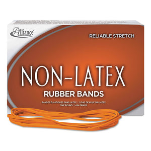 Alliance® wholesale. Non-latex Rubber Bands, Size 117b, 0.04" Gauge, Orange, 1 Lb Box, 250-box. HSD Wholesale: Janitorial Supplies, Breakroom Supplies, Office Supplies.