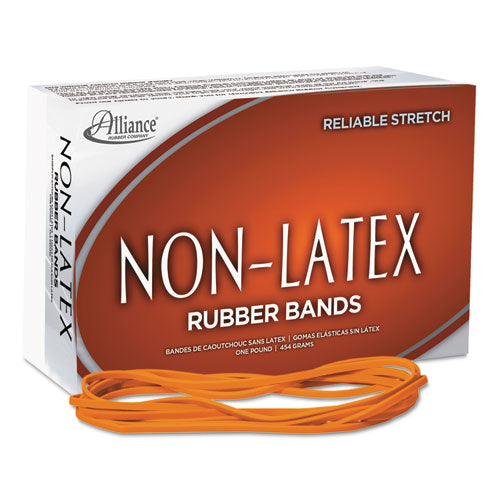 Alliance® wholesale. Non-latex Rubber Bands, Size 117b, 0.04" Gauge, Orange, 1 Lb Box, 250-box. HSD Wholesale: Janitorial Supplies, Breakroom Supplies, Office Supplies.