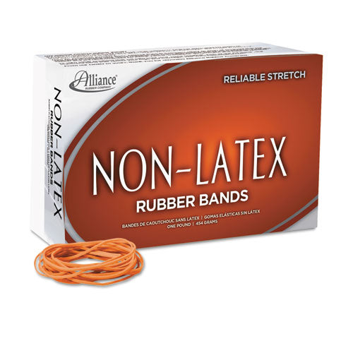 Alliance® wholesale. Non-latex Rubber Bands, Size 19, 0.04" Gauge, Orange, 1 Lb Box, 1,440-box. HSD Wholesale: Janitorial Supplies, Breakroom Supplies, Office Supplies.