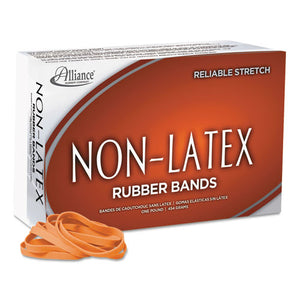 Alliance® wholesale. Non-latex Rubber Bands, Size 64, 0.04" Gauge, Orange, 1 Lb Box, 380-box. HSD Wholesale: Janitorial Supplies, Breakroom Supplies, Office Supplies.