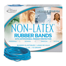 Load image into Gallery viewer, Alliance® wholesale. Antimicrobial Non-latex Rubber Bands, Size 33, 0.04&quot; Gauge, Cyan Blue, 4 Oz Box, 180-box. HSD Wholesale: Janitorial Supplies, Breakroom Supplies, Office Supplies.