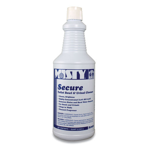 Misty® wholesale. Secure Hydrochloric Acid Bowl Cleaner, Mint Scent, 32oz Bottle, 12-carton. HSD Wholesale: Janitorial Supplies, Breakroom Supplies, Office Supplies.