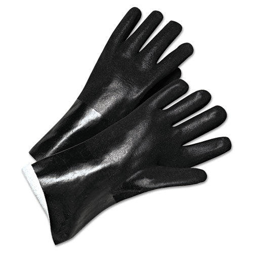 Anchor Brand® wholesale. Pvc-coated Jersey-lined Gloves, 14 In. Long, Black, Men's, 12-pack. HSD Wholesale: Janitorial Supplies, Breakroom Supplies, Office Supplies.