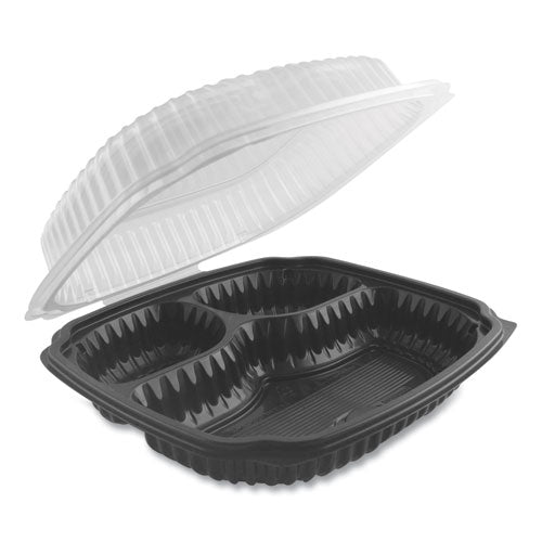 Anchor Packaging wholesale. Culinary Lites Microwavable 3-compartment Container, 26 Oz-7 Oz-7 Oz, 10.56 X 9.98 X 3.19, Clear-black, 100-carton. HSD Wholesale: Janitorial Supplies, Breakroom Supplies, Office Supplies.