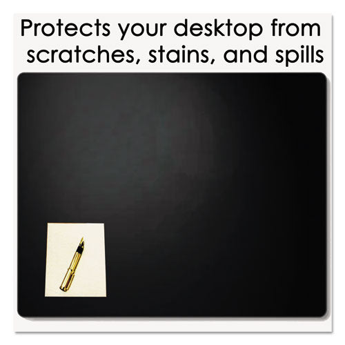 Artistic® wholesale. Leather Desk Pad W-coaster, 19 X 24, Black. HSD Wholesale: Janitorial Supplies, Breakroom Supplies, Office Supplies.