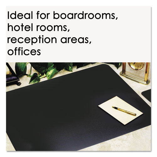 Artistic® wholesale. Leather Desk Pad W-coaster, 19 X 24, Black. HSD Wholesale: Janitorial Supplies, Breakroom Supplies, Office Supplies.