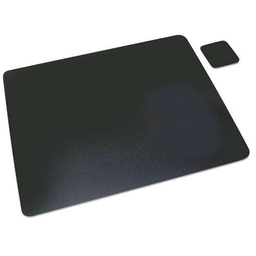 Artistic® wholesale. Leather Desk Pad W-coaster, 19 X 24, Black. HSD Wholesale: Janitorial Supplies, Breakroom Supplies, Office Supplies.
