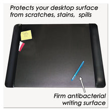 Load image into Gallery viewer, Artistic® wholesale. Executive Desk Pad With Antimicrobial Protection, Leather-like Side Panels, 24 X 19, Black. HSD Wholesale: Janitorial Supplies, Breakroom Supplies, Office Supplies.