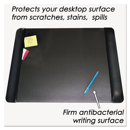 Artistic® wholesale. Executive Desk Pad With Antimicrobial Protection, Leather-like Side Panels, 24 X 19, Black. HSD Wholesale: Janitorial Supplies, Breakroom Supplies, Office Supplies.