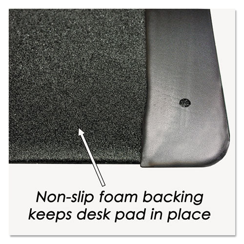 Artistic® wholesale. Executive Desk Pad With Antimicrobial Protection, Leather-like Side Panels, 36 X 20, Black. HSD Wholesale: Janitorial Supplies, Breakroom Supplies, Office Supplies.