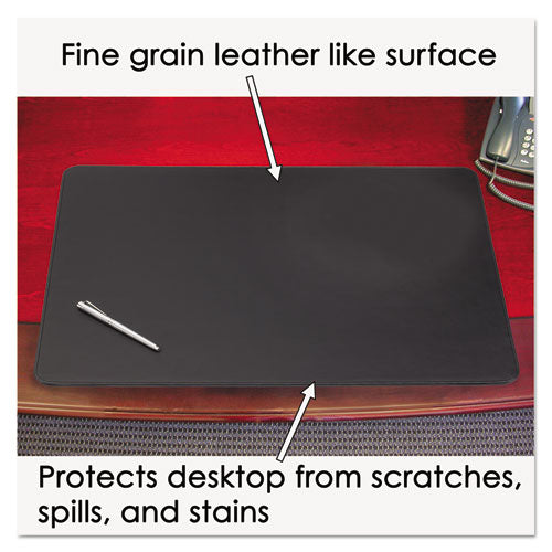 Artistic® wholesale. Sagamore Desk Pad W-decorative Stitching, 24 X 19, Black. HSD Wholesale: Janitorial Supplies, Breakroom Supplies, Office Supplies.