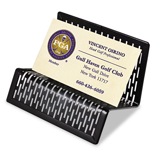 Artistic® wholesale. Urban Collection Punched Metal Business Card Holder, Holds 50 2 X 3 1-2, Black. HSD Wholesale: Janitorial Supplies, Breakroom Supplies, Office Supplies.