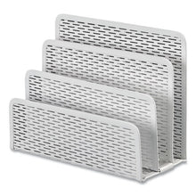 Load image into Gallery viewer, Artistic® wholesale. Urban Collection Punched Metal Letter Sorter, 3 Sections, Dl To A6 Size Files, 6.5&quot; X 3.25&quot; X 5.5&quot;, White. HSD Wholesale: Janitorial Supplies, Breakroom Supplies, Office Supplies.