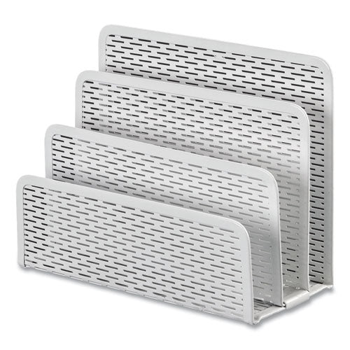 Artistic® wholesale. Urban Collection Punched Metal Letter Sorter, 3 Sections, Dl To A6 Size Files, 6.5" X 3.25" X 5.5", White. HSD Wholesale: Janitorial Supplies, Breakroom Supplies, Office Supplies.