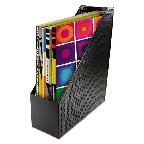 Urban Collection Punched Metal Magazine File, 3 1-2 X 10 X 11 1-2, Bla