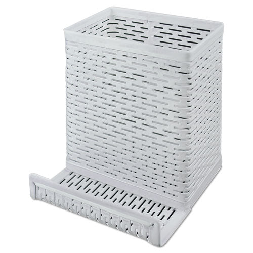 Artistic® wholesale. Urban Collection Punched Metal Pencil Cup-cell Phone Stand, 3 1-2 X 3 1-2, White. HSD Wholesale: Janitorial Supplies, Breakroom Supplies, Office Supplies.