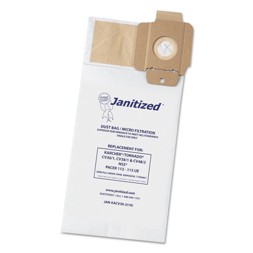 Janitized® wholesale. Vacuum Filter Bag Designed To Fit Karcher-tornado Cv30-1, Cv38-1, Cv48-2, 100-ct. HSD Wholesale: Janitorial Supplies, Breakroom Supplies, Office Supplies.