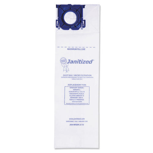 Janitized® wholesale. Vacuum Filter Bags Designed To Fit Windsor Sensor S-s2-xp-versamatic Plus, 100ct. HSD Wholesale: Janitorial Supplies, Breakroom Supplies, Office Supplies.
