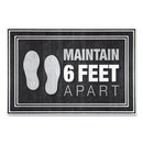 Apache Mills® wholesale. Message Floor Mats, 24 X 36, Charcoal, "maintain 6 Feet Apart". HSD Wholesale: Janitorial Supplies, Breakroom Supplies, Office Supplies.