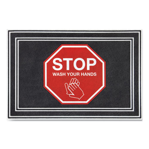 Apache Mills® wholesale. Message Floor Mats, 24 X 36, Charcoal-red, "stop Wash Your Hands". HSD Wholesale: Janitorial Supplies, Breakroom Supplies, Office Supplies.