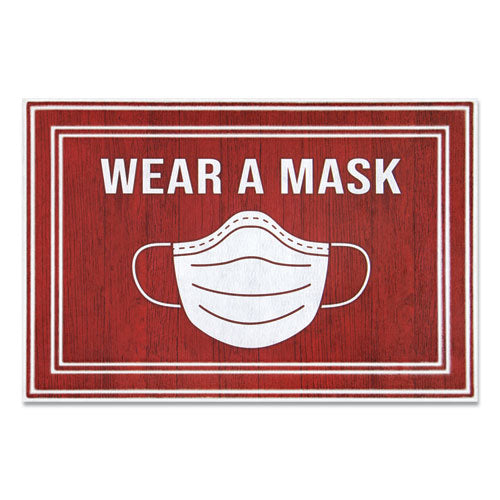 Apache Mills® wholesale. Message Floor Mats, 24 X 36, Red-white, "wear A Mask". HSD Wholesale: Janitorial Supplies, Breakroom Supplies, Office Supplies.
