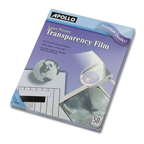 Apollo® wholesale. B-w Laser Transparency Film, Letter, Clear, 50-box. HSD Wholesale: Janitorial Supplies, Breakroom Supplies, Office Supplies.