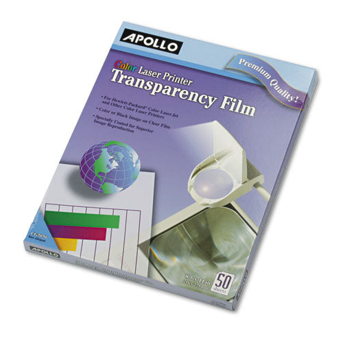 Apollo® wholesale. Color Laser Transparency Film, Letter, Clear, 50-box. HSD Wholesale: Janitorial Supplies, Breakroom Supplies, Office Supplies.