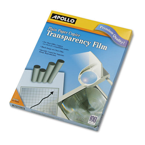 Apollo® wholesale. Plain Paper B-w Transparency Film, Letter, Clear, 100-box. HSD Wholesale: Janitorial Supplies, Breakroom Supplies, Office Supplies.
