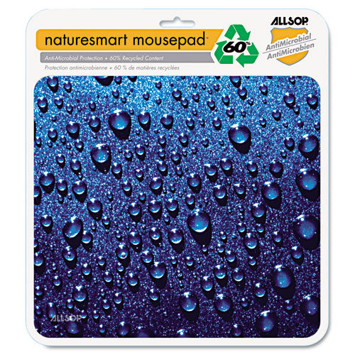 Allsop® wholesale. Naturesmart Mouse Pad, Raindrops Design, 8 1-2 X 8 X 1-10. HSD Wholesale: Janitorial Supplies, Breakroom Supplies, Office Supplies.