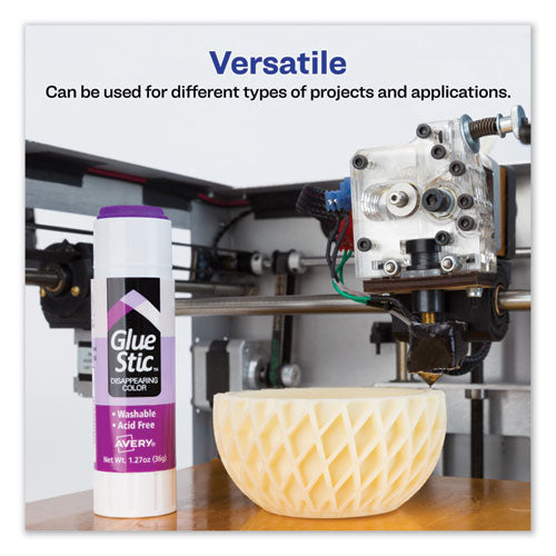 Avery® wholesale. AVERY Permanent Glue Stic, 1.27 Oz, Applies Purple, Dries Clear. HSD Wholesale: Janitorial Supplies, Breakroom Supplies, Office Supplies.