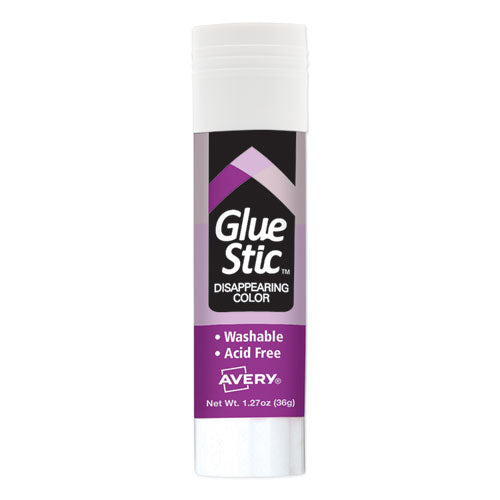 Avery® wholesale. AVERY Permanent Glue Stic, 1.27 Oz, Applies Purple, Dries Clear. HSD Wholesale: Janitorial Supplies, Breakroom Supplies, Office Supplies.